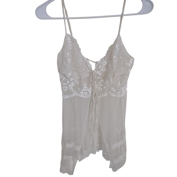 Victoria's Secret Other - Victoria's Secret‎ Open Lace Teddy Slip Size Small Romantic Mesh Bridal Sheer